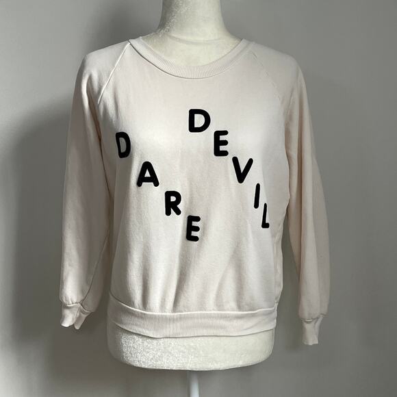 Wildfox Dare Devil Cropped Sweatshirt Small - Picture 1 of 4